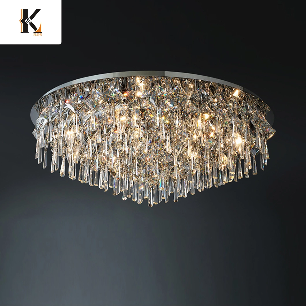 Drop Crystal Ceiling Light China High-Quality Four Square Crystal Ceiling Light Luxury Small Indoor LED Crystal Ceiling Light