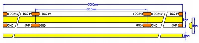 COB LED Rope Light High Density 512 LED Flexible Dotless