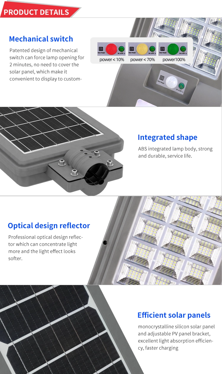 Bspro Projector Light Solar Street Light 100W 200W Waterproof IP65 All in One LED Solar Street Light