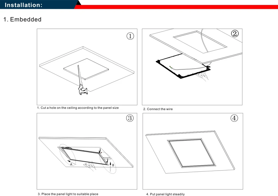 LED Troffer Flat Panel Drop Ceiling Light Dali Dimmable PMMA, 40W 130lm/W 4000K Day Light Drop Ceiling Light